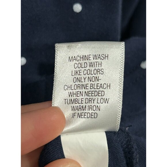 Croft & Barrow Womens Polka Dot Classic Long Sleeve Tee Size S Navy Cotton - Picture 7 of 10